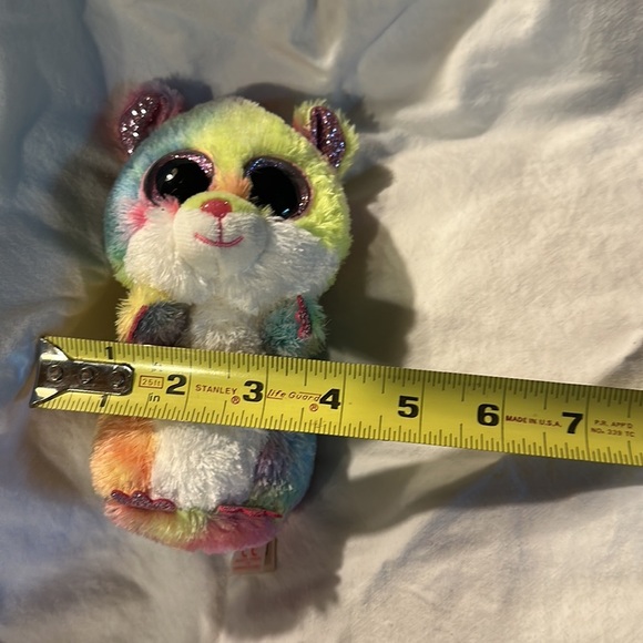 TY “Rodney” Collectible Rainbow /Pink Sparkle Accents Stuffed Animal BIG EYES - Picture 6 of 7
